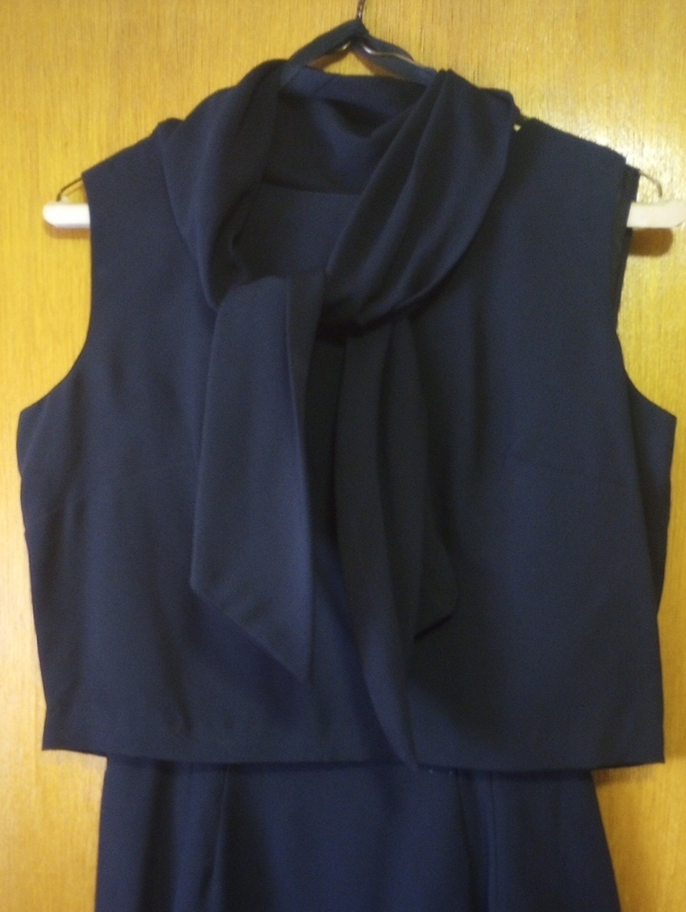 Vintage Neutral Black Formal Sleeveless Midi Dress w/ Jacket & Scarf, Sz 11/12